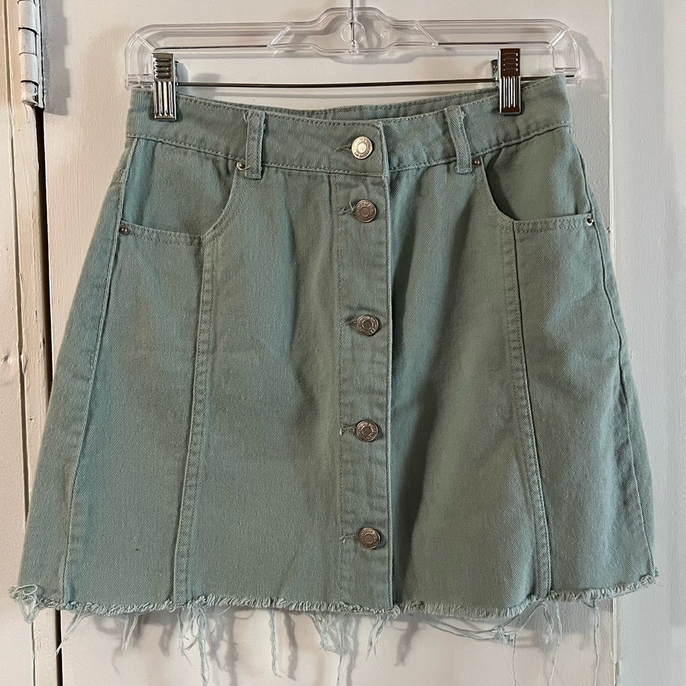Blue Blush Green A-line Mini Skirt Resort Wear